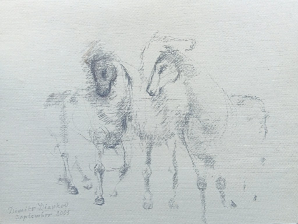 Sketch IV-01 Charcoal on paper signed D.Diankov 2001